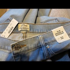 J Crew slim broken in boyfriend jeans sz 32 NWT
